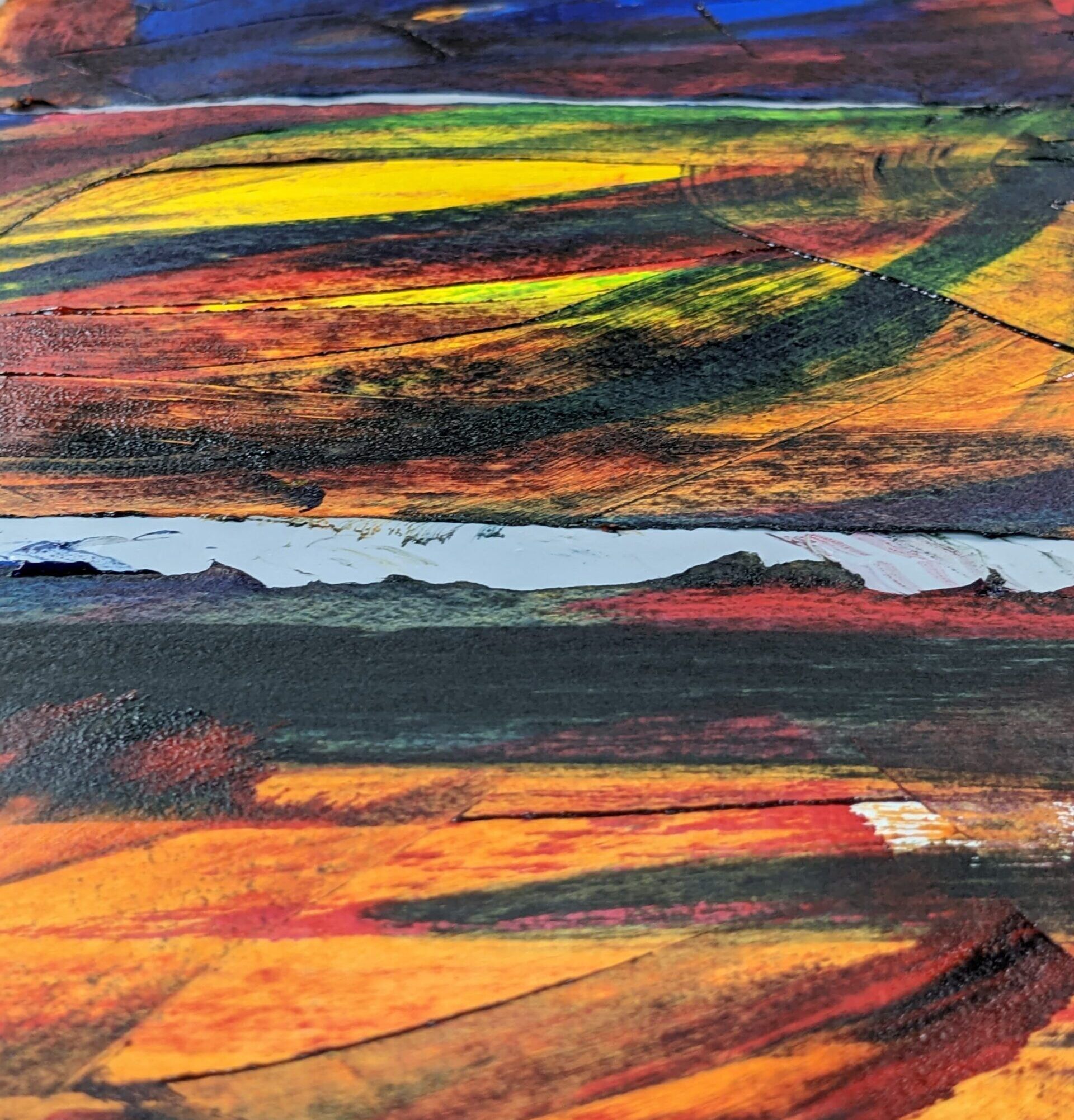 Claudia Lee's paste paper in process in her studio.